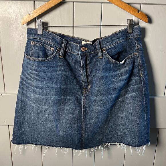 J. Crew‎ Denim Raw Edge Hem Mini Skirt Size 32 - Picture 1 of 6